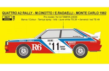 Decal - Audi Quattro Rally  „R6“ - Monte Carlo / San Remo 1982